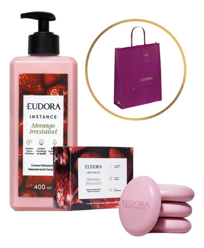 Kit Eudora Instance Presente Feminino Morango Irresistível
