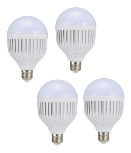 Imagen 1 de 9 de Pack X4 Ampolletas Recargables Led Ampolleta Inteligente 15w