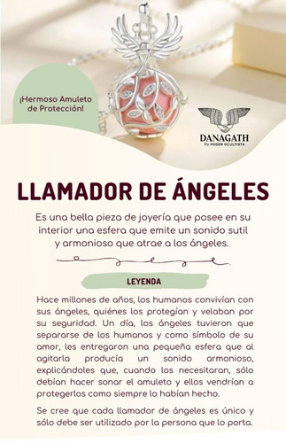 Imagen 2 de 2 de Llamador De Ángeles De Lujo Infinity. Danagath.