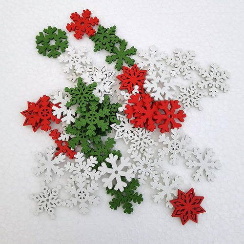 50 X Adornos Colgantes Navideños De Madera Decoraciones