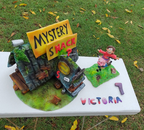 Dipper Y Mabel Gravity Falls Porcelana Fría Adorno De Torta