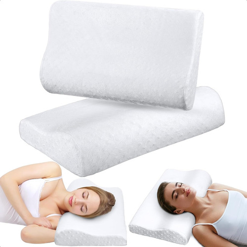 Pack 2 Almohada Con Memory Ortopedica Cervical Terapeutica