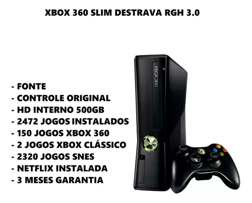 Console 360 Slim 4gb 2 Controles + 3 Jogos Standard Cor Matte