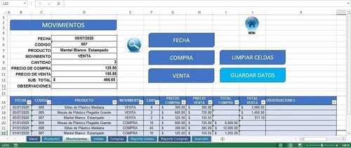 Control De Inventario En Excel