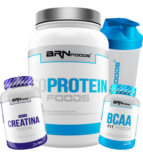 Kit Iso Protein 900g + Bcaa 100g + Creatina 300g + Shaker Sabor Chocolate