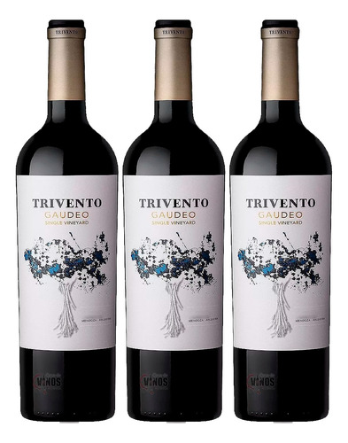 Vino Trivento Gaudeo Malbec 750 Ml Pack X3 Unidades