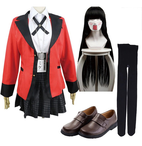 A Disfraz Cosplay De Kakegurui Runa Yomozuki/pelucas/zapato