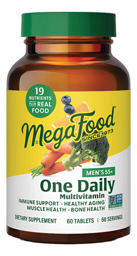 Megafood Multivitaminico One Daily Hombres +55años 60tab Sabor Sin Sabor