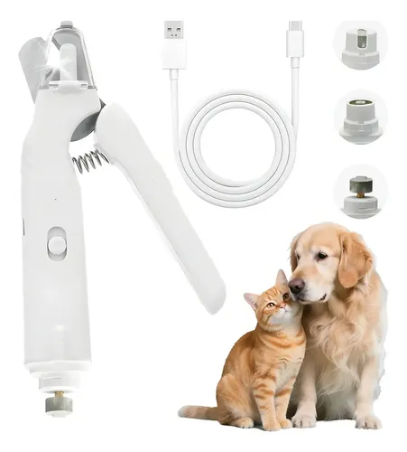 Cortaúñas Eléctrico USB Recargable con Luz LED para Perros y Gato...