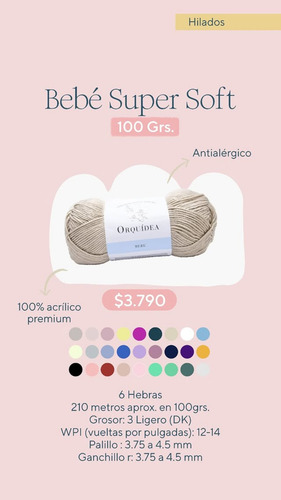 Lana Ovillo Bebé Super Soft Orquídea 100 Grs Antipilling