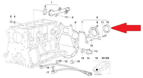 Retentor Traseiro Do Virabrequim Volvo V70 2.5 T 2007 A 2016