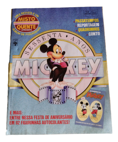 Álbum Figurinhas 60 Anos Mickey Completo Misto Quente 1988