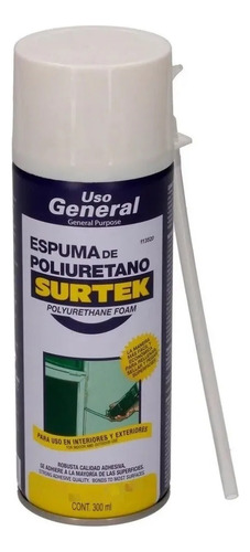 Espuma Poliuretano Multiusos Uso General 300 Ml Surtek