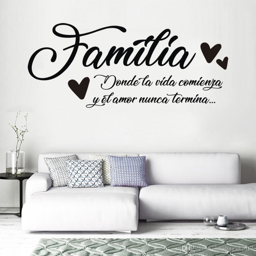 Vinil Sticker Decorativo Frase Familia 90x50cm Para Pared