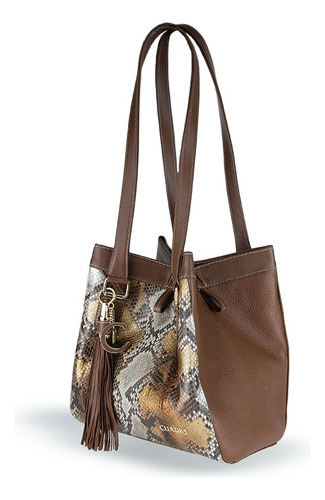 Bolso Cuadra Para Dama En Piel Genuina De Pitón Bod2hph Miel Dorado Miel
