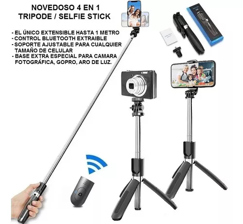 Selfie Stick, trípode extensible para selfie con control remoto inalámbrico  y soporte para teléfono, trípode portátil para selfie grupal, transmisión
