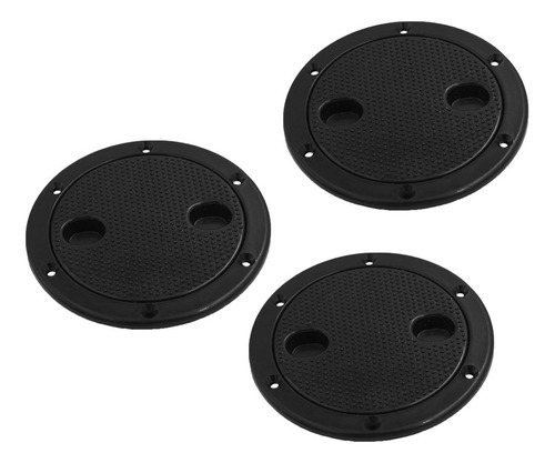 3pcs Marine Plastic 100mm / 4  Deck Plate-black Licencia De