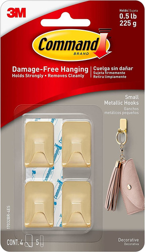 Ganchos Metalicos De Pared Adhesivos Multiuso - Pack 4u. 