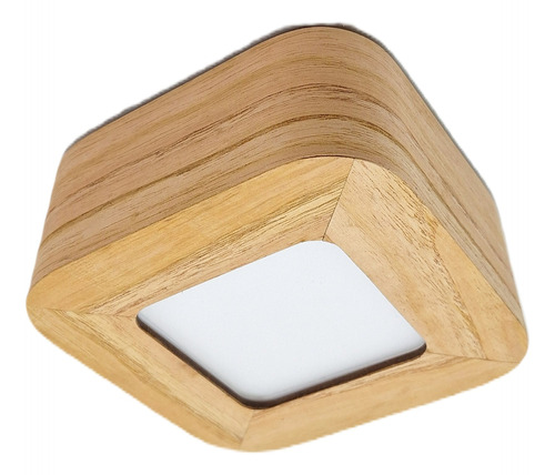 Plafones Techo Led 6w Madera 14x14x6cm Lampara Moderna Ovlo