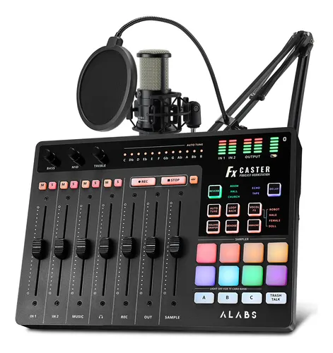 Alabs Fxcaster Paquete Podcast Todo En Uno Con Micrófono