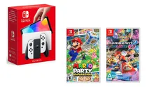 Comprar Nintendo Oled Blanco 64gb Y Juegos Mario Party Y Mario Kart