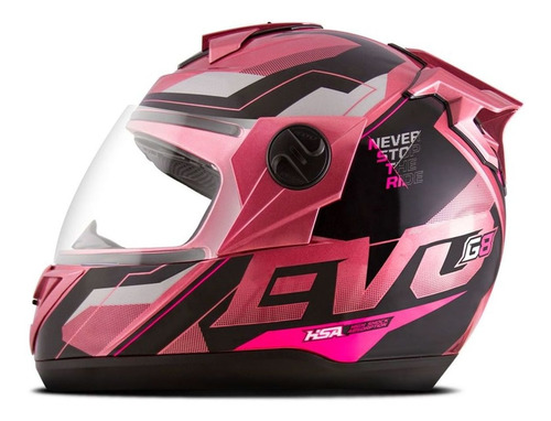 Capacete Moto Pro Tork Liberty Evolution G8 Evo Novas Cores Cor Rosa Tamanho do capacete 56