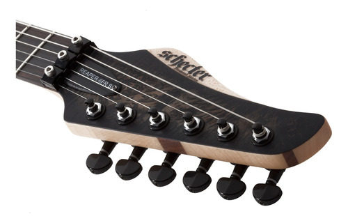 Guitarra eléctrica para zurdo Schecter Reaper-6 FR S de fresno 2019 satin charcoal burst satin con diapasón de ébano