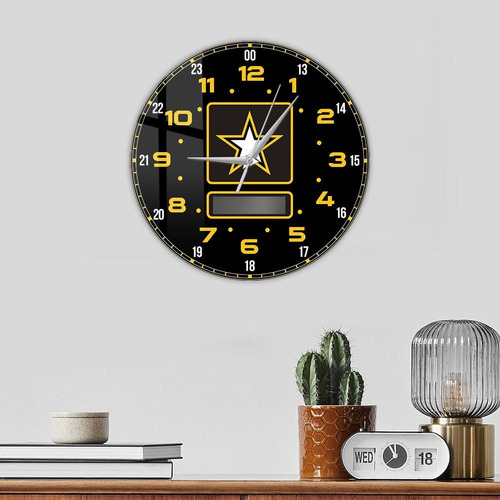 Reloj De Pared 12 Pulgadas Ejército Usa Modelo Silencioso Color De La Estructura Color Del Fondo