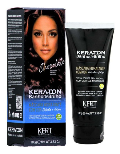 Tonalizante Keraton Banho De Brilho Cor Chocolate 100g Kert Chocolate