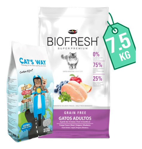 Comida Biofresh Gato Adulto 7.5 Kg + Regalo 