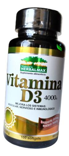 Vitamina D3 4,000 Ui X 100 Cápsulas