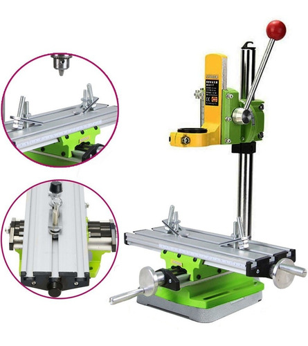 Soporte Fresadora Cabezal Rotativo Taladro + Mesa En Cruz S.