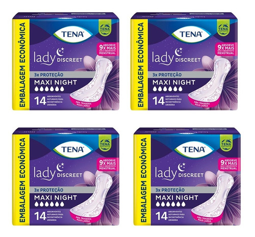 Absorvente Geriátrico Tena Lady Discreet Maxi Night 56 Unid