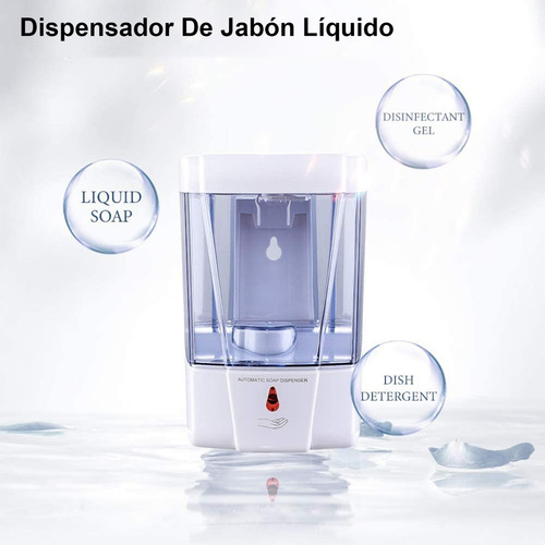 Imagen 2 de 8 de Dispensador De Jabón Para Gel Sensor Automático 700ml