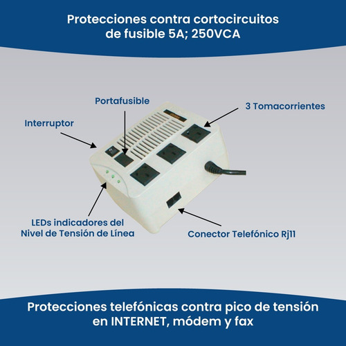 Imagen 5 de 7 de Estabilizador De Tensión Atomlux Linea H H1000@ 1000va 220v