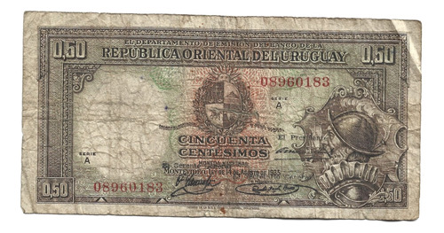 Liquido Excelente Billete De Uruguay.  50 Centesimos 1935