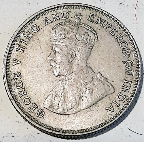 10 Centavos Hong Kong 1935 Plata Imperio Británico Jorge V