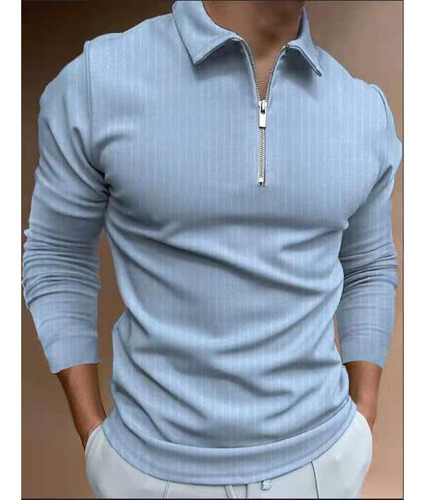 Camisas Polo Masculinas Camisa Casual Com Zíper Camisetas To