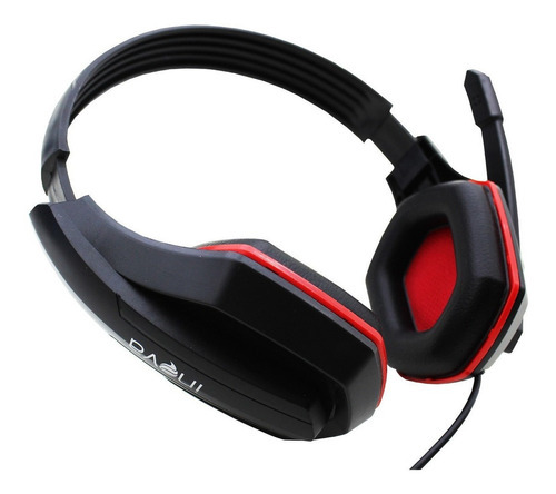 Fone De Ouvido Gamer Com Fio Over-ear Headphone C/ Microfone Cor Vermelho