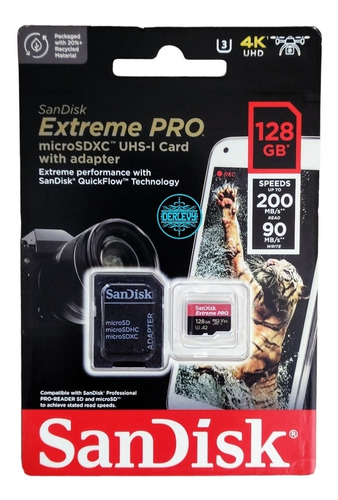  Memoria Microsd 2da Generación Sandisk 128 Gb Extreme Pro 