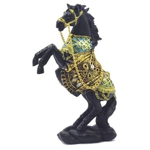 Estátua Enfeite Decorativo Em Resina Luxo Cavalo 19cm X 12cm