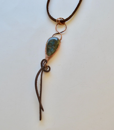 Collar Para Escorpio, Piedra Labradorita Azul Grande, Cod1