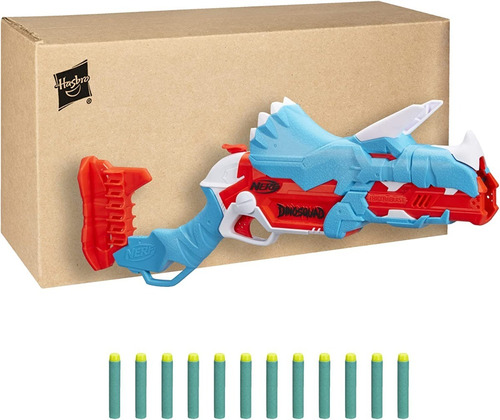 Lanzador Nerf Dinosquad Triceratops 12 Dardos Tricera-blast