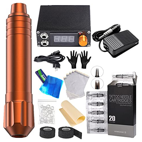 Kit Completo De Máquina De Tatuaje Con Tintas, Fuente De Ali