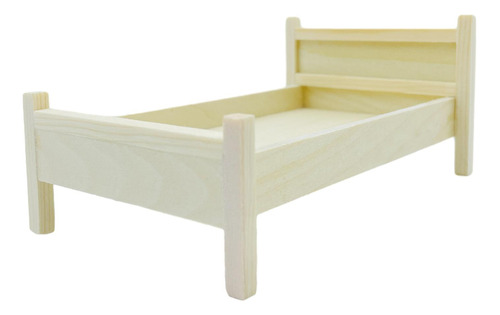 Cama De Madera Para Casa De Muñecas A Escala 1/12, Cama En