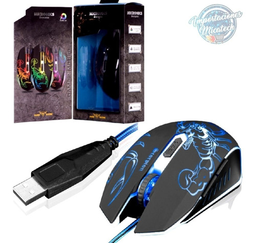 Mouse Gamer Micronics Scorpio 4800dpi + Pad