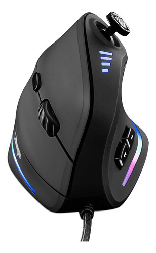 Ratón Vertical Gamer Trelc Ergonómico Rgb Negro