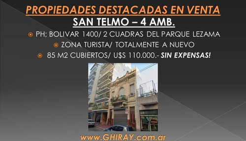 Imagen 2 de 21 de Ph 4 Amb. San Telmo, Bolivar 1400. Excelente, Reciclado