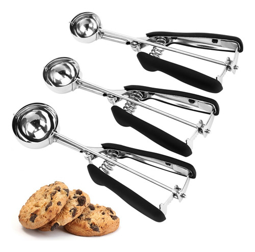 Juego De 3 Cucharas Para Galletas, 3 Cucharas Para Helado, C