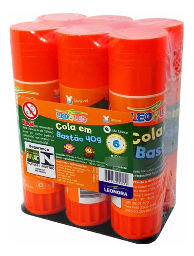 Cola Bastão Leo & Leo 40g - 6 Unidades